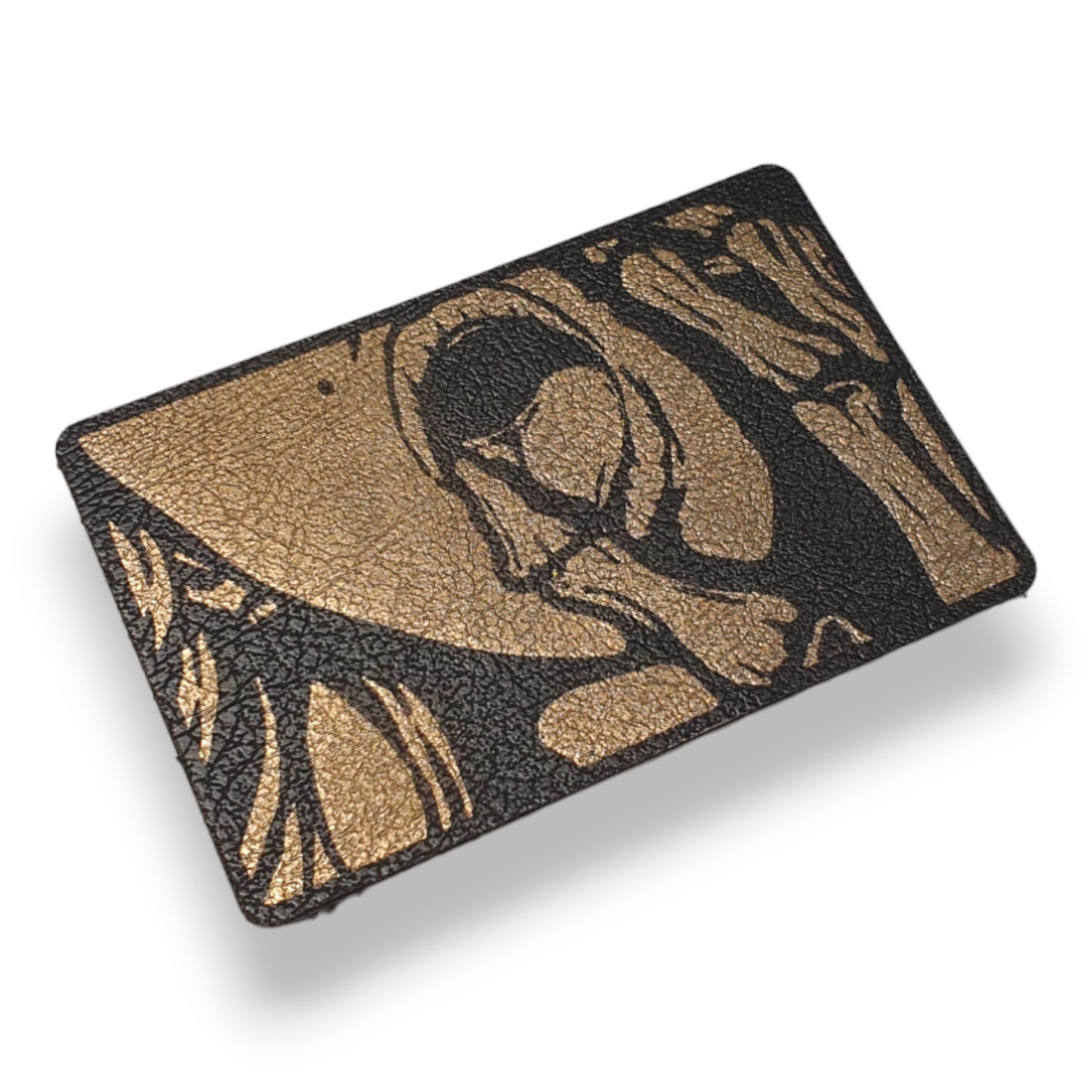 Girl Licking Skeleton Hand - Faux Leather - 3'' x 2''