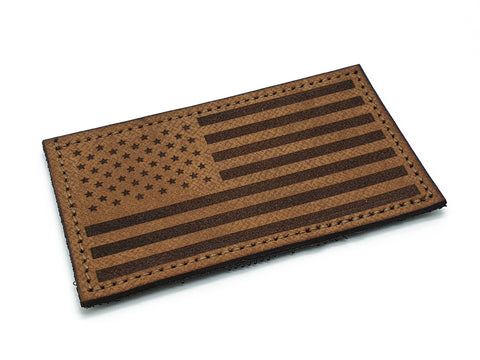 United States Flag - Leather - 3.5'' x 2''