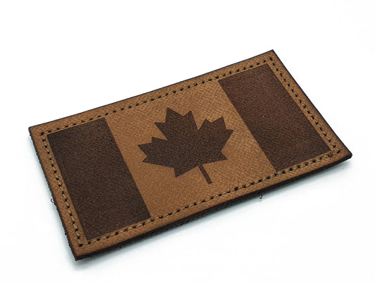 Canadian Flag - Leather - 3.5'' x 2''